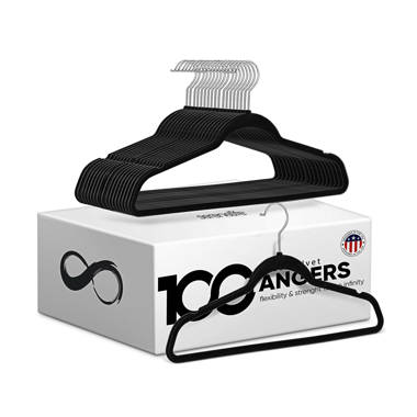 Black Velvet Hangers 60 Pack, Premium Clothes Hangers Non-Slip