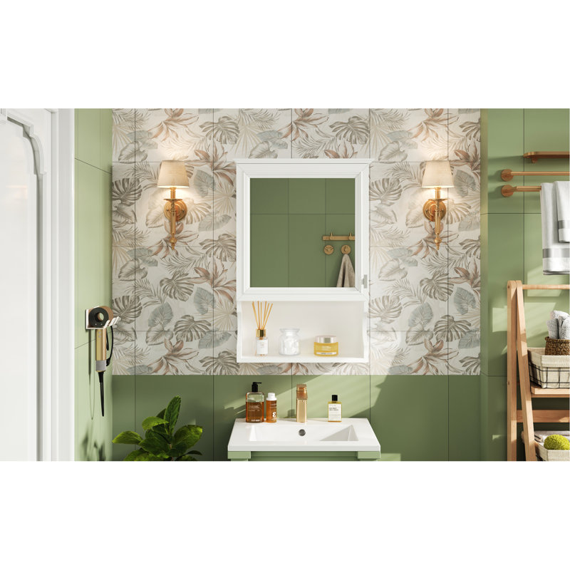 Wall Mounted, Storage With Mirror, Modern Style, + Metal, Space - Saving, Dressing Room Mirrored Cabinet, White, Small Spaces