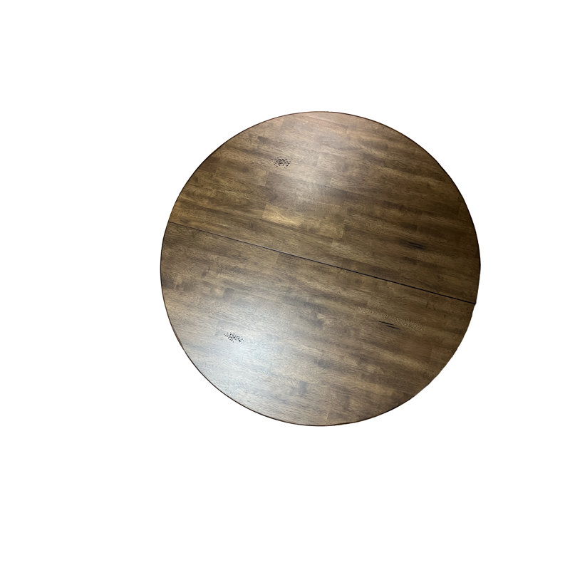 Ensemble de salle à manger extensible 5 pièces en bois d'hévéa massif blanc et brun pour 4 à 6 personnes