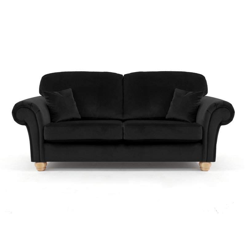 Foreston 2 Seater Velvet Sofa, Black