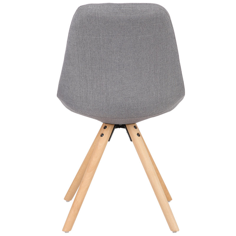 Bibb Upholstered Dining Chair, Light Grey, Wood