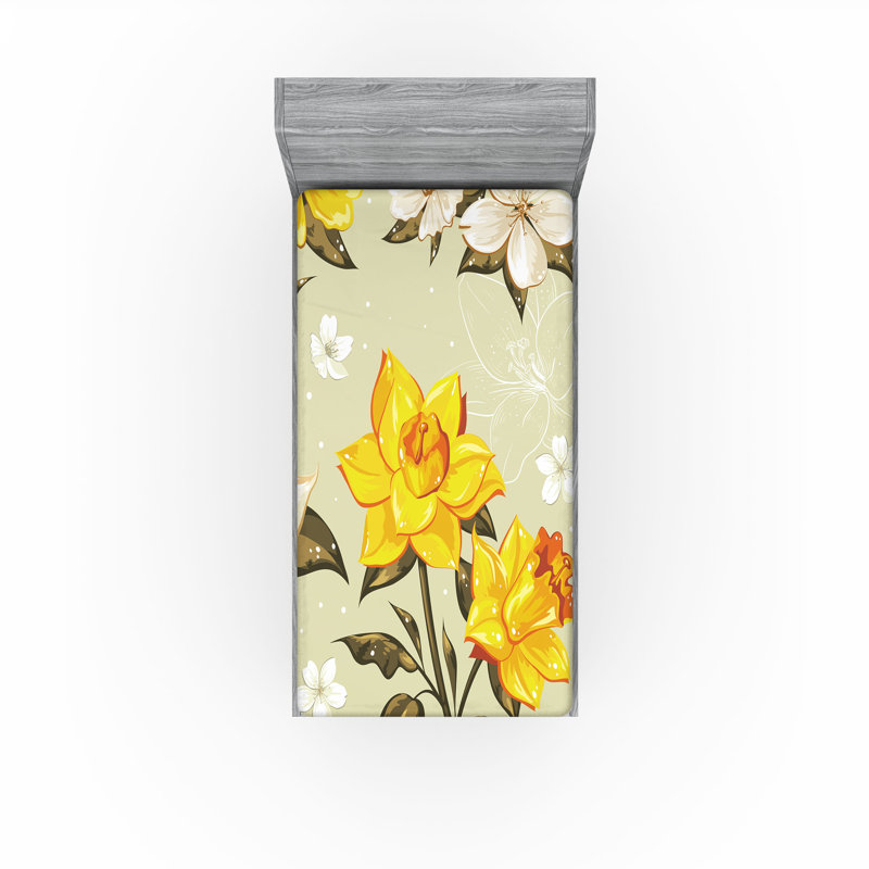 Ensemble de 2 draps-housses Ambesonne Spring, Drap-housse de taille simple