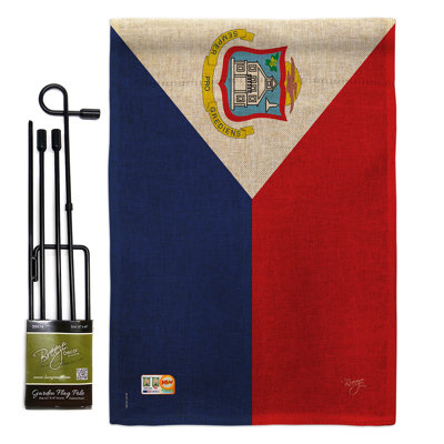 Saint marteen the world nationalité impressions 2 côtés en toile jute 19 x 13 po ensemble de drapeau