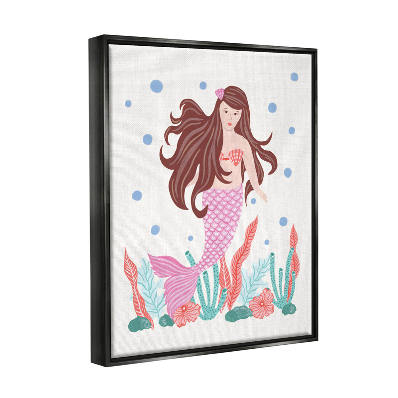 «Underwater Scene Mermaid Bubbles» par Aralma - impression sur toile, H 30 po x l 24 po x P 1,5 po