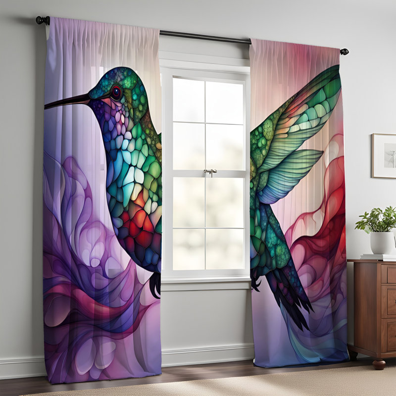 Paire de rideaux semi-transparents en polyester Emontae, L 20 po x L 52 po