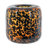 Brown And Amber Glass Vase With Cheetah Motif, Short, 7.9X7.9"