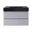 36 po W Meuble-lavabo mural simple avec lavabo noir-106950565