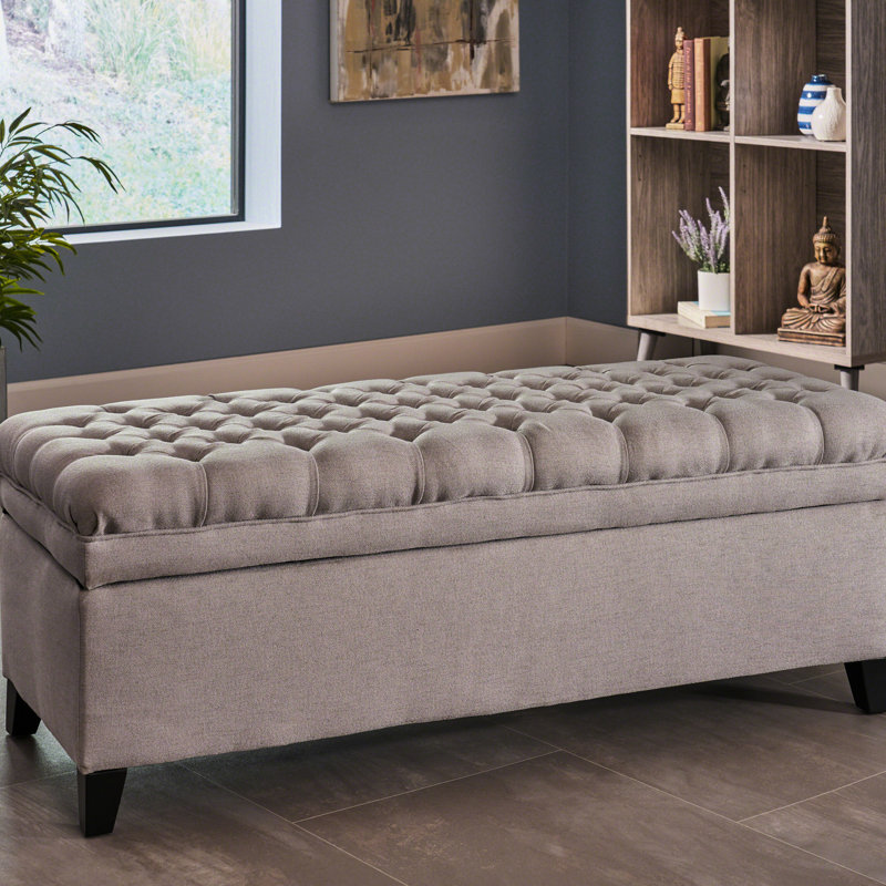 Andrews Storage In Fabric And Birch Legs - 50D X 20.5W 18.3H, Maximize Your Home , 49.4D 20.7W 18.30H, Legs, Practical Option