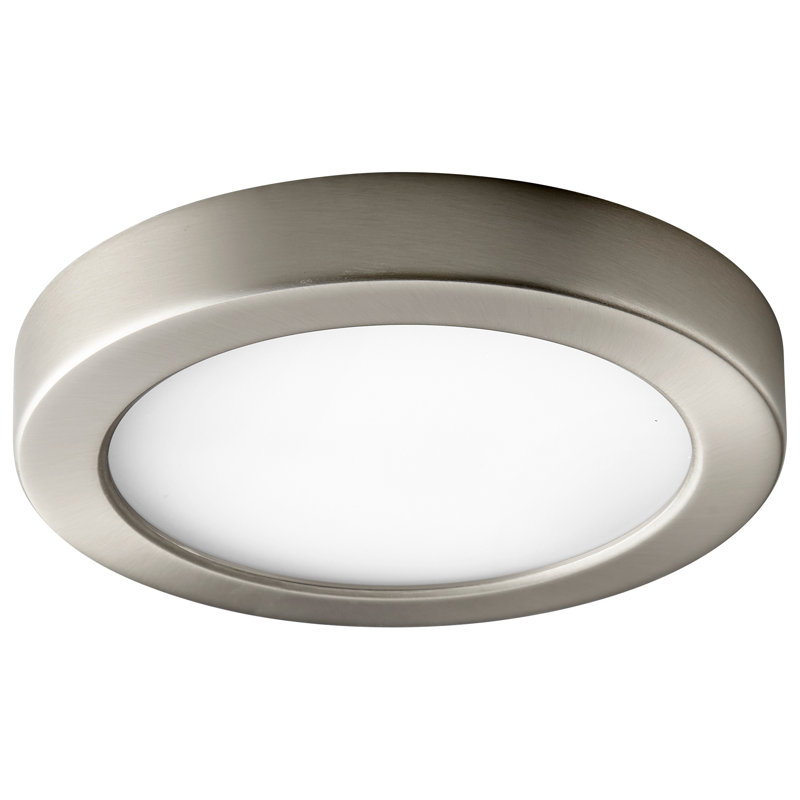 Plafonnier encastré 1 lumière Arizbeth, H 1 po x l 7 po x P 7 po, Nickel satiné