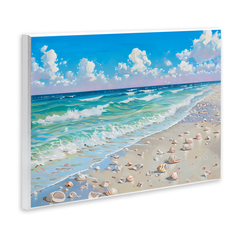 Plaque murale Shells Awash on Shore, design par LSR Design Studio, H 10 po x l 15 po