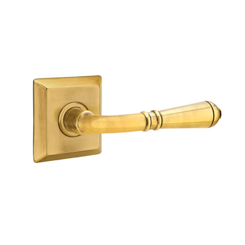 Levier de porte avec rosette Turino, Gauche, Laiton antique français