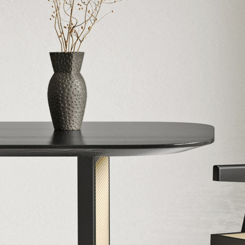 Table de salle à manger Burlywood, Noir, H 29,53 po x L 62,99 po x l 31,50 po
