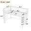 Lit mezzanine simple en métal blanc avec échelles doubles, structure stable pour dormir en toute sécurité et fonction de rangement en blanc, double accès structurellement fiable