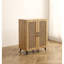 Armoire à chaussures à deux portes en rotin naturel avec grand espace de rangement et structure durable 29,5 pouces