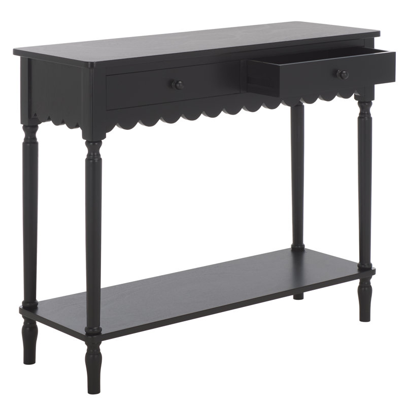 Ferda Haven 2 Drawer Small Console, Matte Black