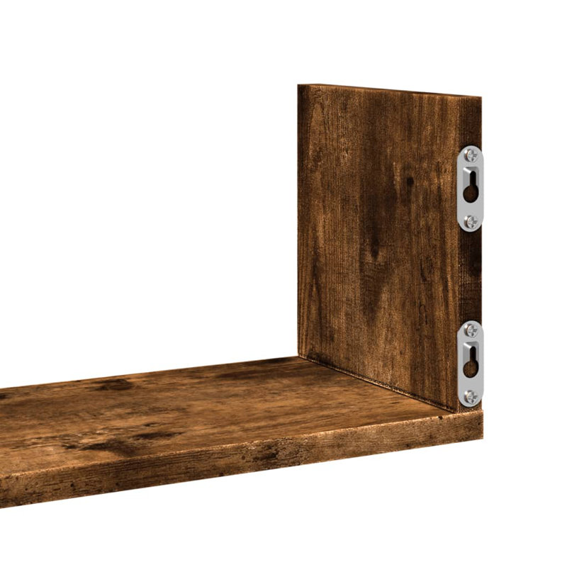 Riziero Floating Shelf, 18cm H x 58cm W x 18cm, Smoked Oak