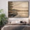 Très grande reproduction d'art sur toile - Scène de lac brumeux avec quai en bois et barque pour le salon ou la chambre à coucher - «Assemblage requis du cadre (cadre non fini)»