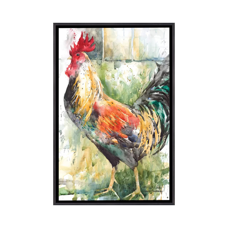 Reproduction de peinture, Aucun mat, H 40 po x l 26 po x P 1,5 po, Toile avec cadre noir patiné