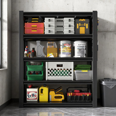 5-Tier Adjustable Heavy-Duty Shelving with Pegboard
