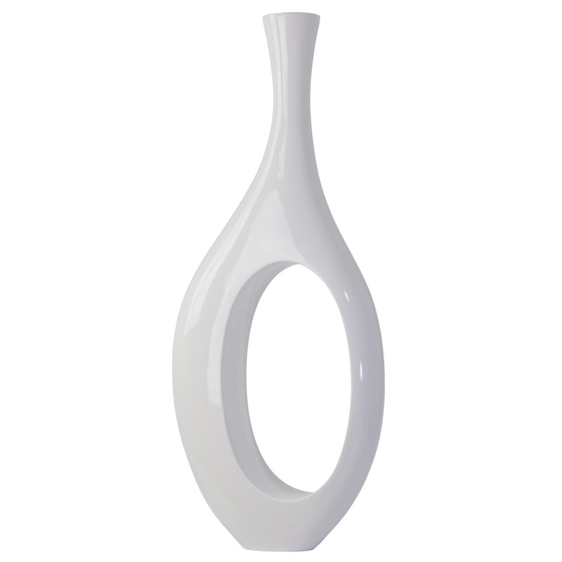 Vase de plancher en résine Hajari, Blanc, H 51 po x l 21 po x P 7 po