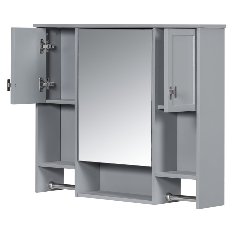 Armoire de rangement murale pour salle de bain, Gris, 28,7 po x 35 po