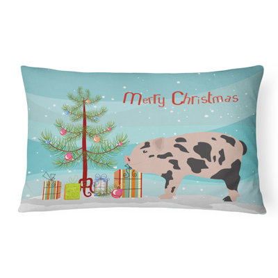  Mini Miniature Pig Christmas Indoor/Outdoor Throw Pillow