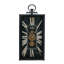 Decorative Table Clock with Roman Numerals and Gold Gear Accents, Black Iron Rectangular Desk Clock for Home Office