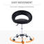 Siège de fauteuil roulant réglable en hauteur avec dossier respirant, 5 roulettes, noir pour un confort à long terme, hauteur de chaise confortable, utilisation professionnelle