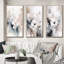 «Delicate Gray Flowers», 3 pièces sur toile-1669572780-1669572781