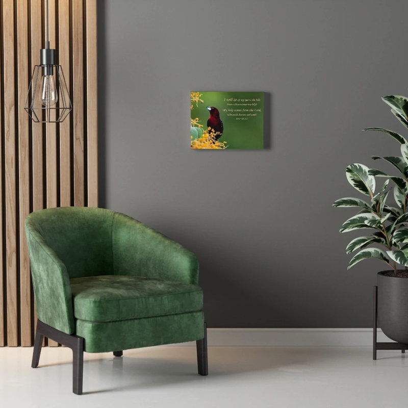 «Heaven and Earth Psalm 121: 1-2 Christian Wall Art», impression de verset de la Bible prêt à être accroché