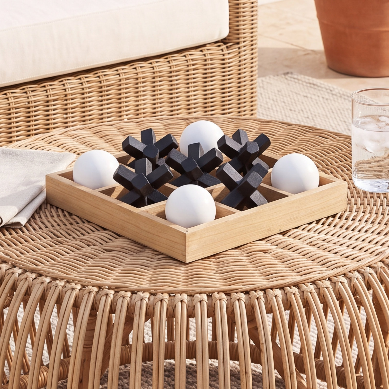 Dimensional Wood Tic-Tac-Toe Game Set
