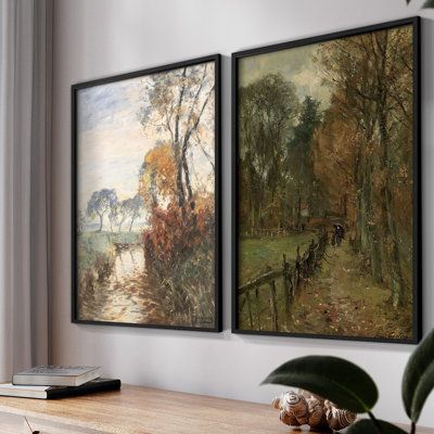 " Vintage Landscape X " 2 - Pieces
