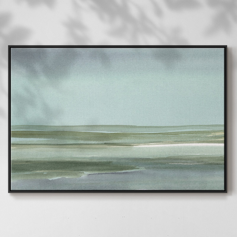 Toile encadrée de qualité supérieure Aqua Reflections I - prête à être accrochée, Noir, H 27 po x l 41 po x P 2 po