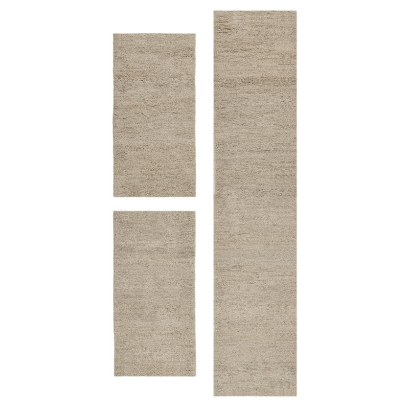 Taza Royal Hand Knotted Wool Grey Indoor Rug, Runner 70 x 620cm