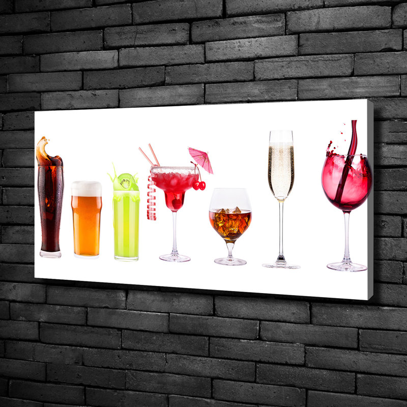 A Set Of Drinks - No Frame Print on Canvas