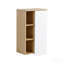 Armoire murale de salle de bain 16 po, chêne clair, porte simple avec tablettes ouvertes à 3 niveaux, armoire Kd, panneaux de porte bicolores (blanc et noir), fabrication en contreplaqué