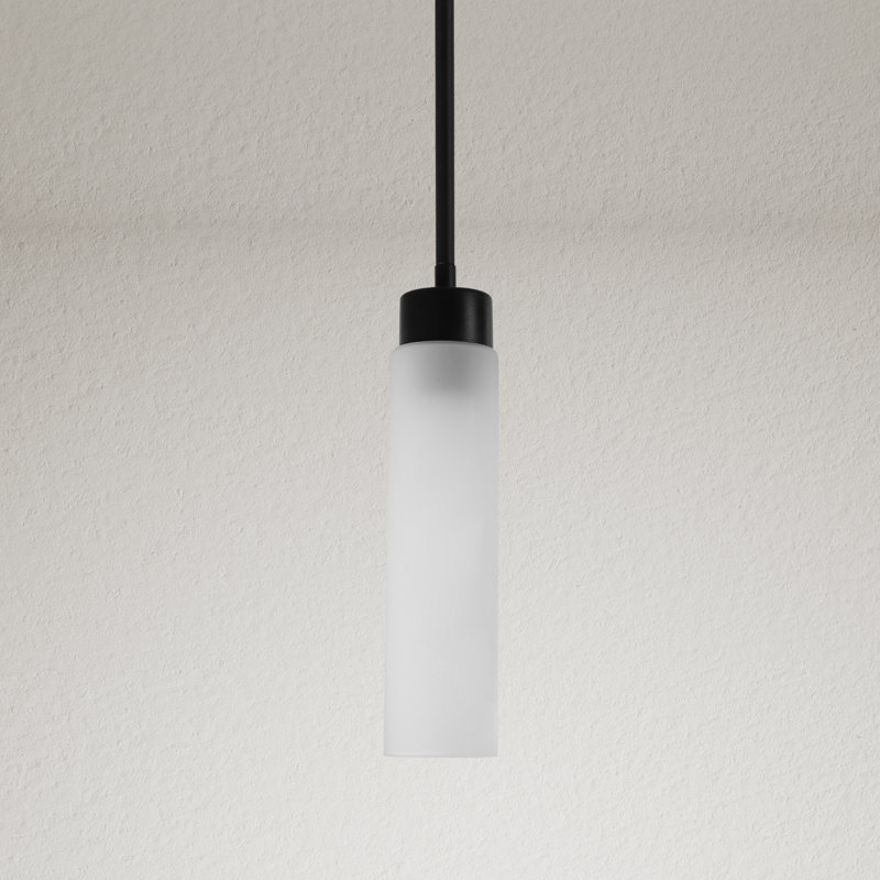 Suspension cylindrique miniature à 1 lumière, Noir mat