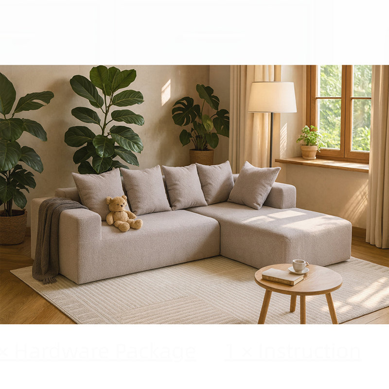 Canapé modulaire élégant avec coussins moelleux et confortable, idéal pour les salons et les bureaux, Gris clair