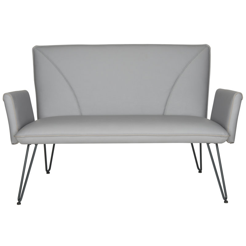 Dormilee 51.9'' Faux Leather Loveseat, Gray Faux Leather