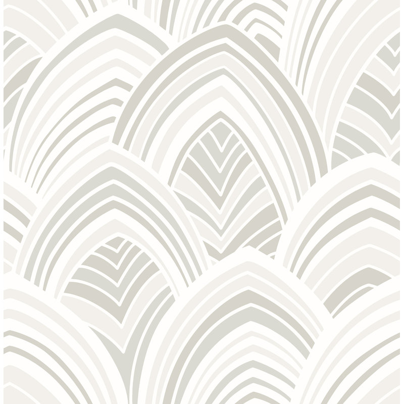 Rouleau de papier peint L 33 pi x l 20,5 po Muller Art Deco Leaves, Blanc