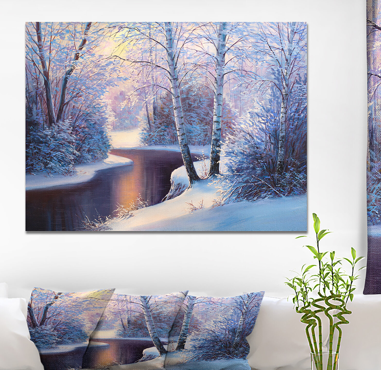 Bless international Winter Forest In River Sunset - Landscapes