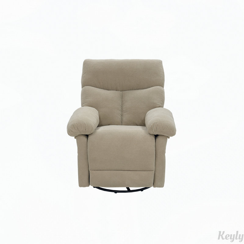 Fauteuil inclinable pivotant avec tissu texturé, Tissu chameau