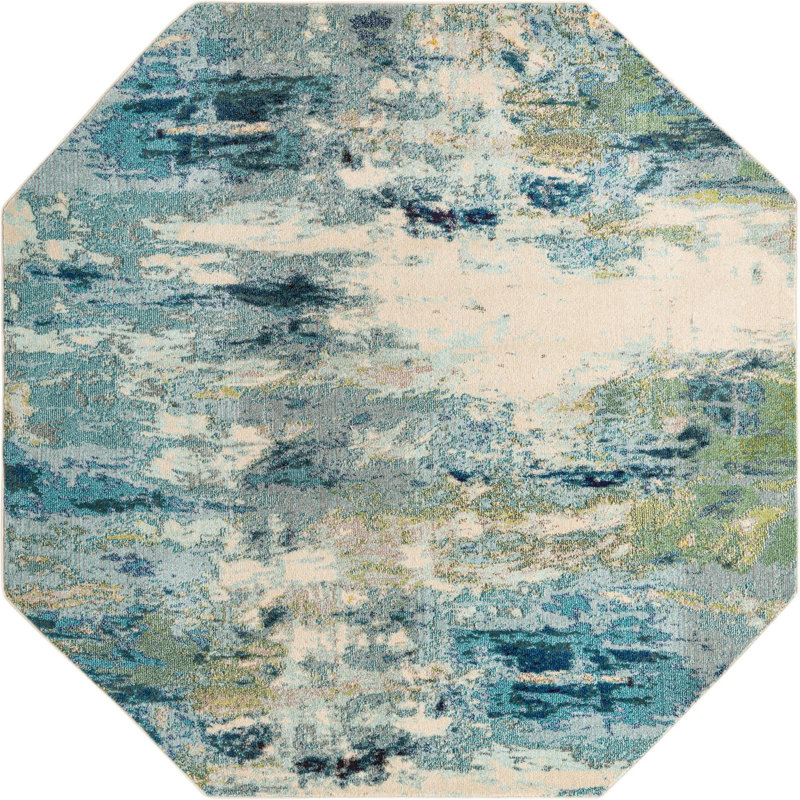 Keimar Washable Abstract Indoor Rug, Octagon 7'11" x 7'11"