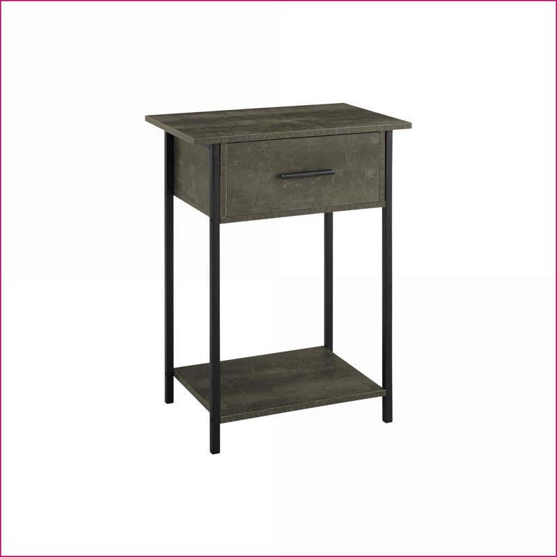 Table basse à 2 niveaux pour le salon en stratifié bronze foncé et amp; Pieds en métal noir, faciles à assembler, Noir