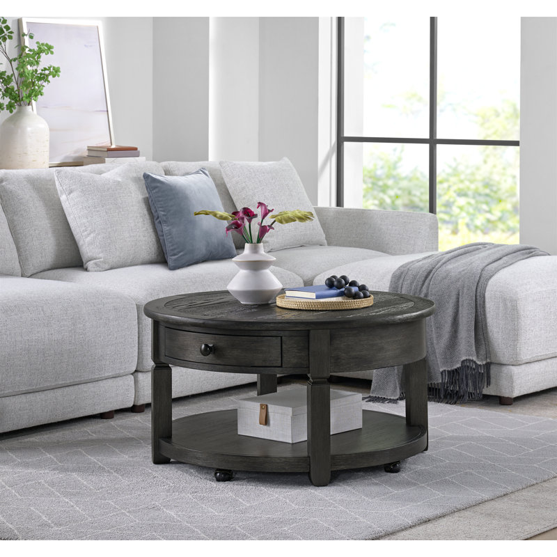 Brownstone Round Coffee Table With Storage