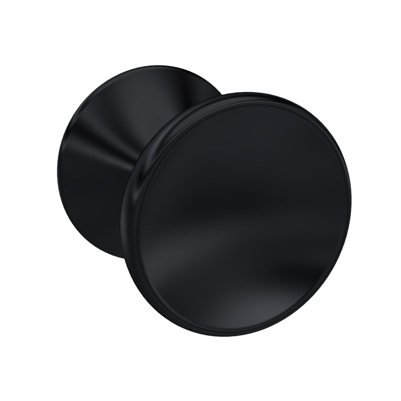 Indented Round Knob Handle, Matt Black