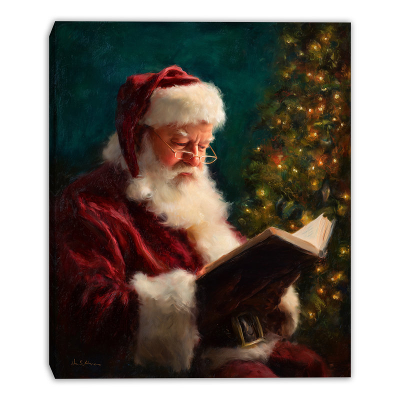 Art mural sur toile tendu père Noël, 36 po x 45 po