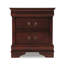 Table de chevet Deyr, 2 tiroirs, bronze, moulure Louis Philippe