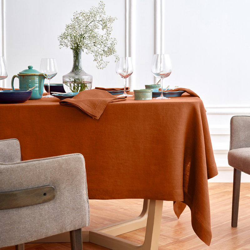 Sonoma - 100% Pure Linen Tablecloth (Prewashed), Cinnamon Stick, 144" x 70"