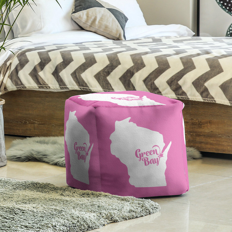 Upholstered Ottoman, Pink